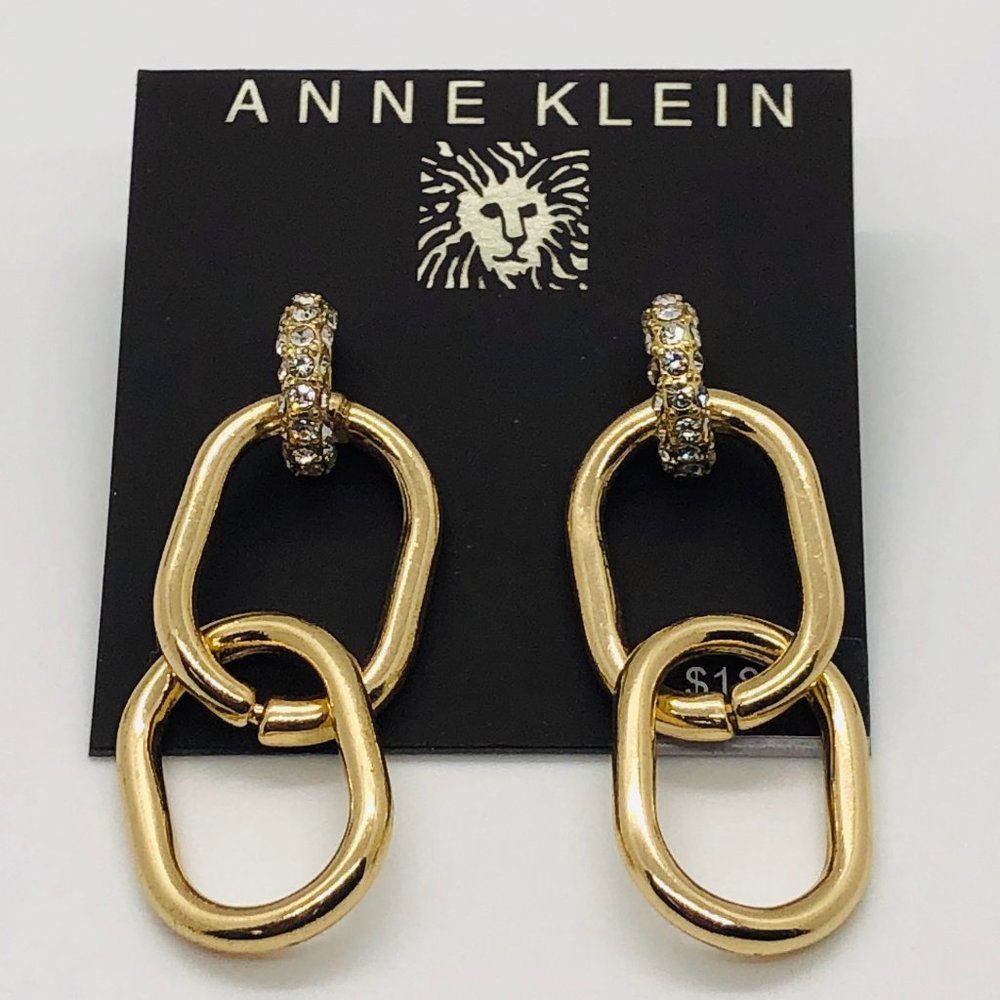 Brand New Anne Klein Fashion Chain Link Earrings